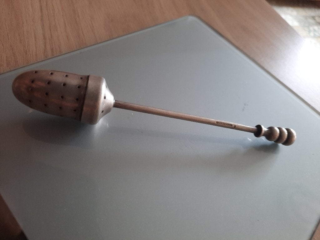 Antiek thee ei 1920 verzilvert, Ophalen of Verzenden