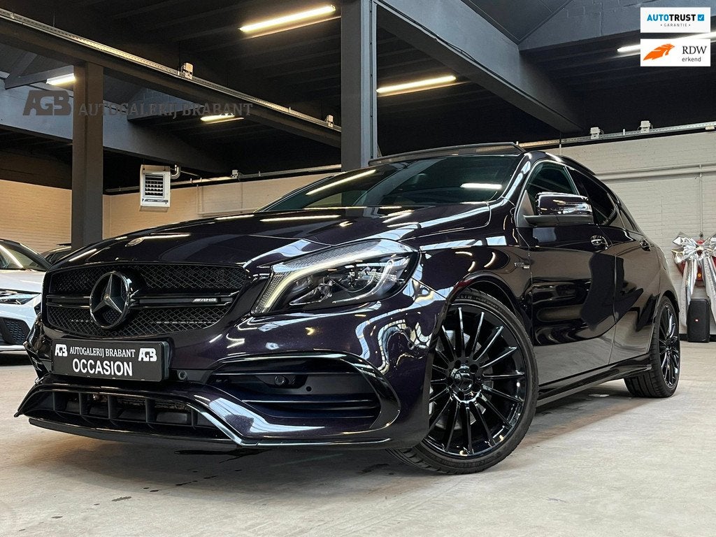 Mercedes-Benz A-klasse AMG 45 4MATIC Pano/Carplay/MemoryStoe, Auto's, Automaat, Gebruikt, Bedrijf, Vierwielaandrijving