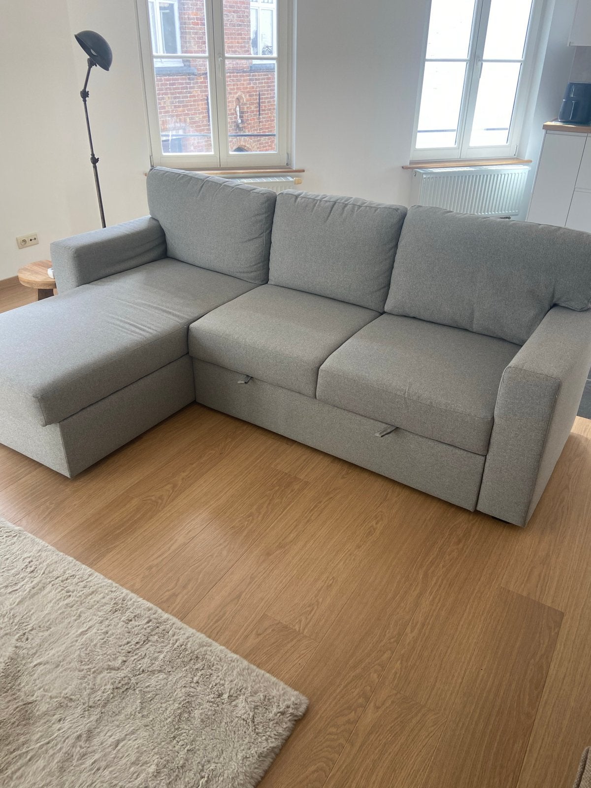 IKEA BÄRSLEV slaapbank met chaise longue, Tweepersoons, Ophalen of Verzenden, Zo goed als nieuw, Overige maten