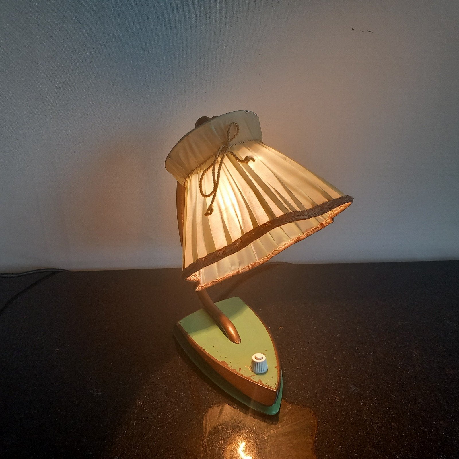 Vintage tafellamp wandlamp groen jaren 50/60, Ophalen of Verzenden