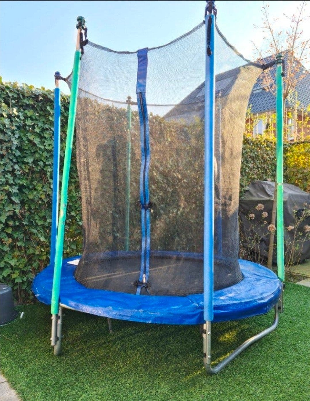 Trampoline met veiligheidsnet - Blauw, Ophalen, Gebruikt