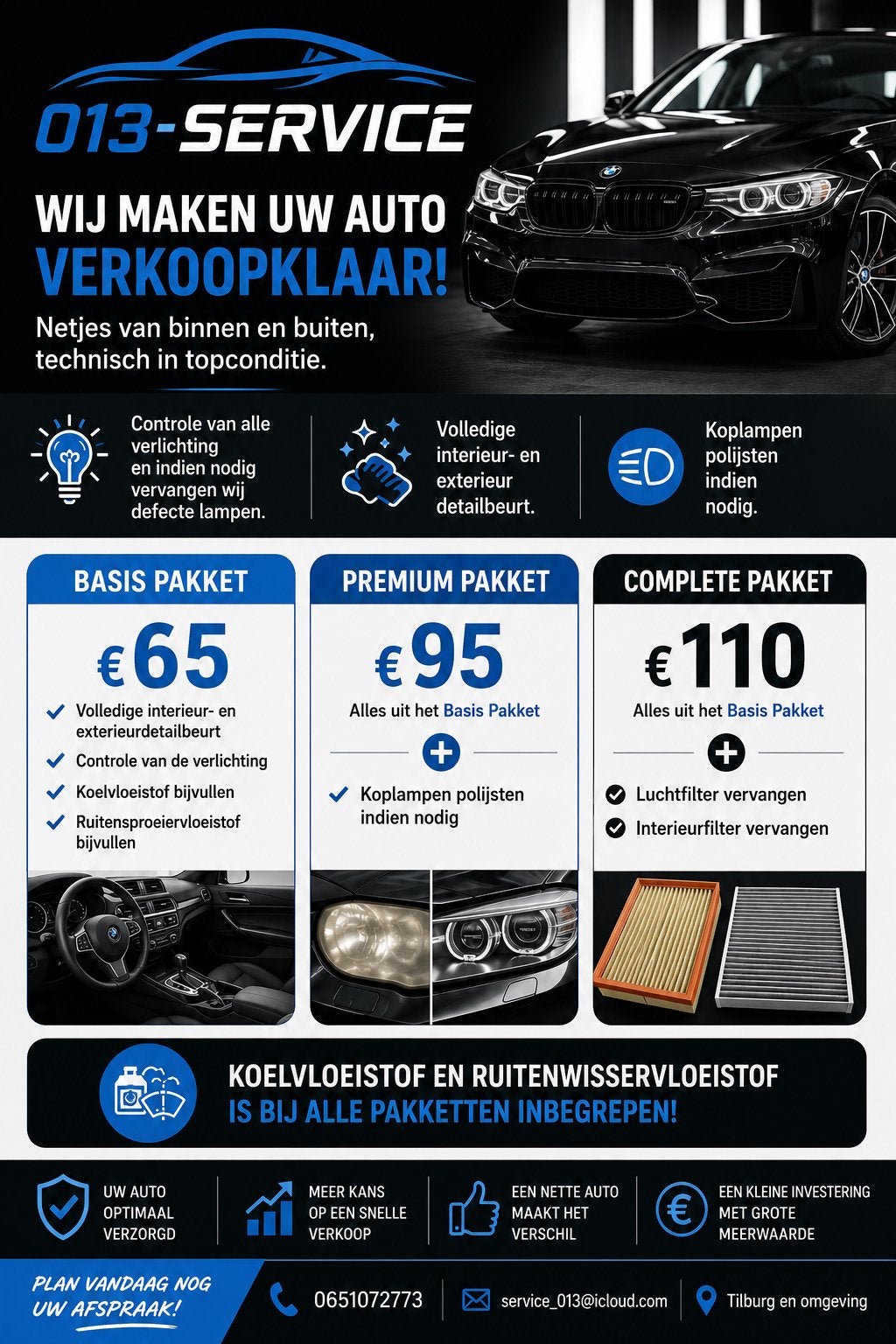 Maak uw auto verkoopklaar met 013-Service!, Ophalen