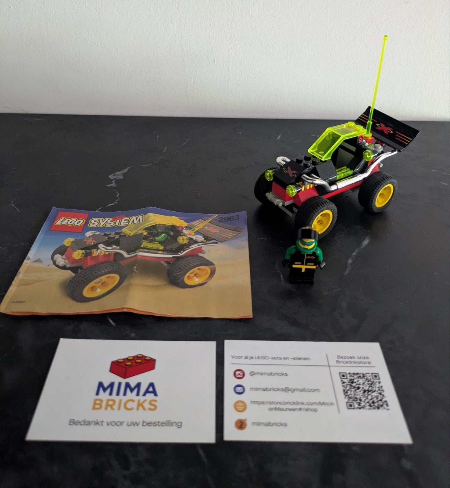 Lego System 2963 Dune Buggy met minifiguur en instructies, Privacy.officer@LEGO.com, Ophalen of Verzenden, LEGO System A/S, Aastvej 1, 7190 Billund, Denmark