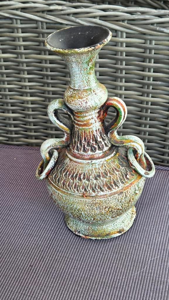 Decoratieve stenen vaas met handvatten, Ophalen of Verzenden