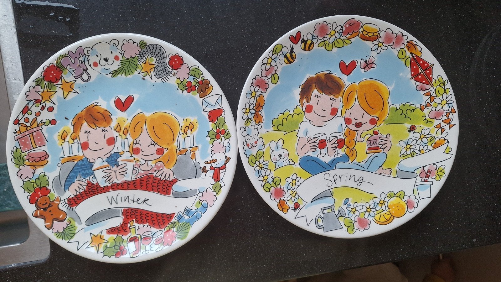 2 Blond Amsterdam ontbijtborden - Winter en Lente, Blond Amsterdam, Ophalen of Verzenden, Zo goed als nieuw, Bord(en)