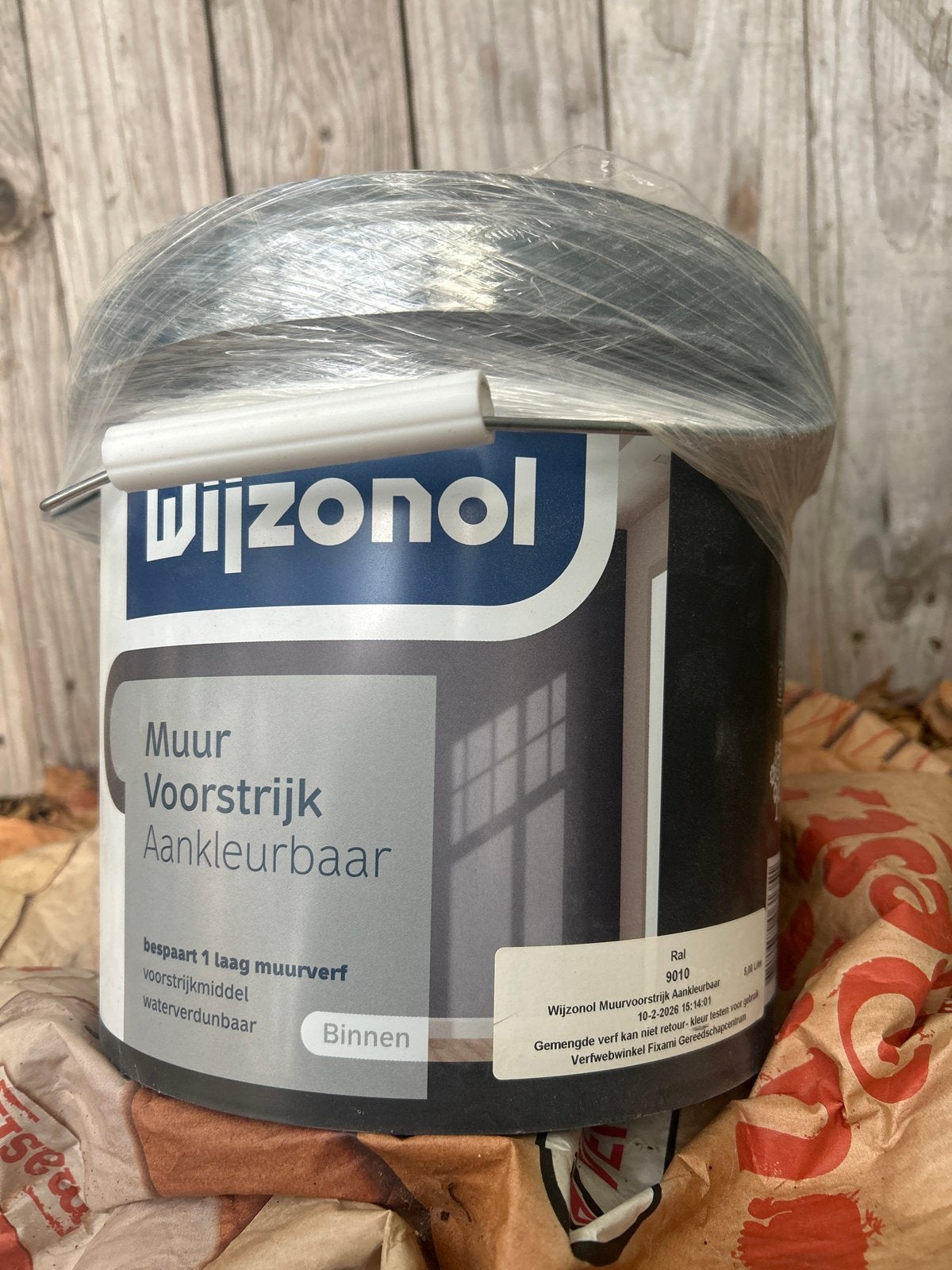 Wijzonol Muur Voorstrijk Aankleurbaar RAL 9010, 5 tot 10 liter, Wit, Nieuw, Ophalen of Verzenden