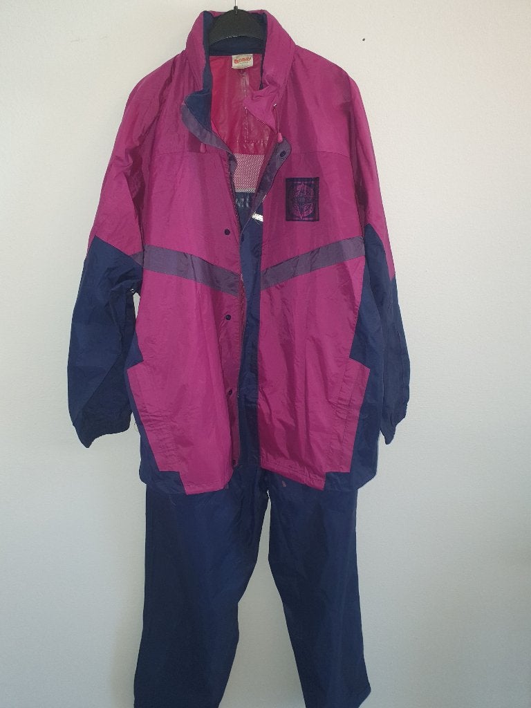 Regenpak Robey mt. L paars-donkerblauw met PVC binnenzijde, Ophalen of Verzenden, Zo goed als nieuw, Regenpak, Heren