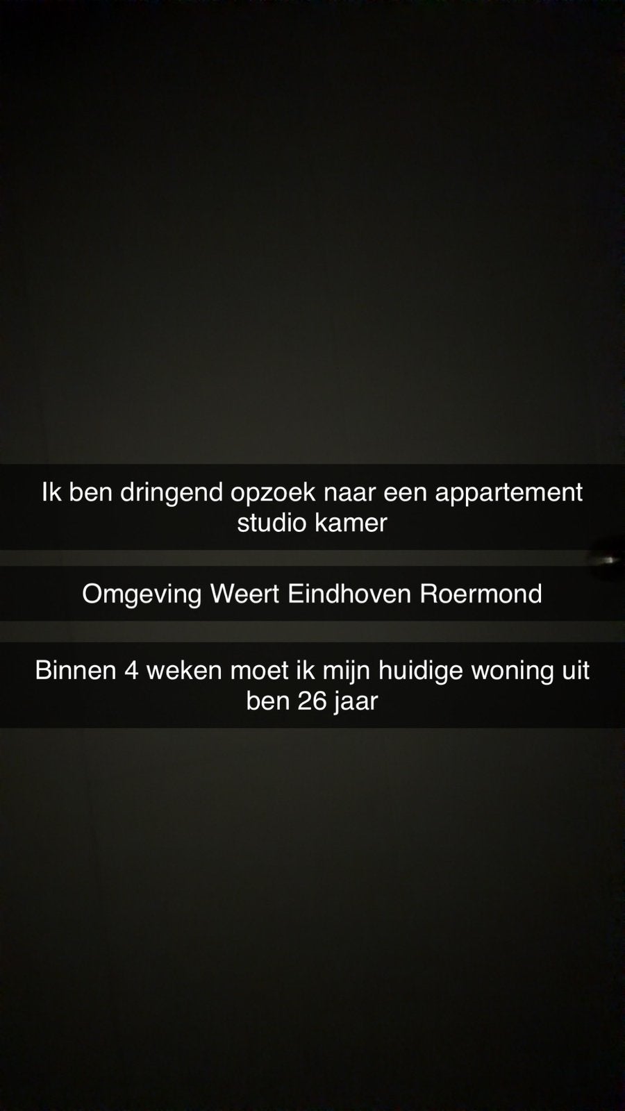 Ik zoek dringend een appartement