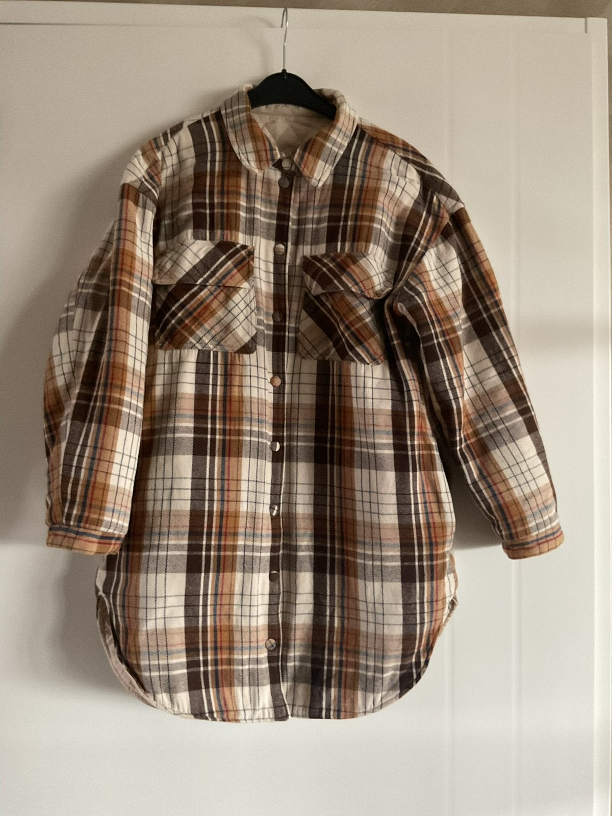 Geruite overshirt/jas van OBJECT, maat 38, Ophalen, Zo goed als nieuw, Maat 36 (S), Bruin