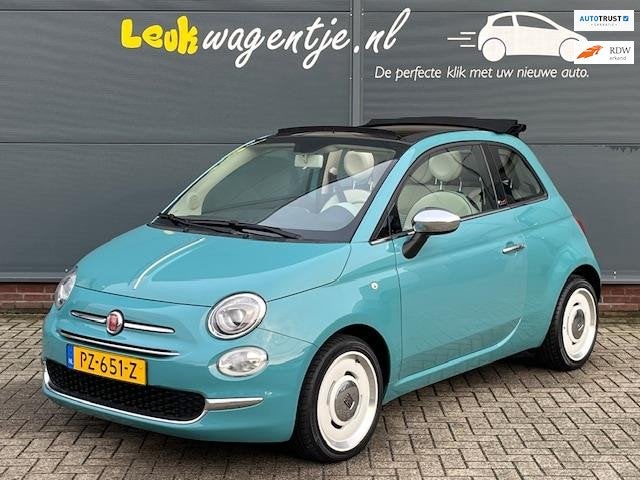 Fiat 500 C 0.9 Turbo Anniversario Cabrio *jubileummodel, Auto's, Dealer onderhouden, Gebruikt, Cabriolet, Leder en Stof