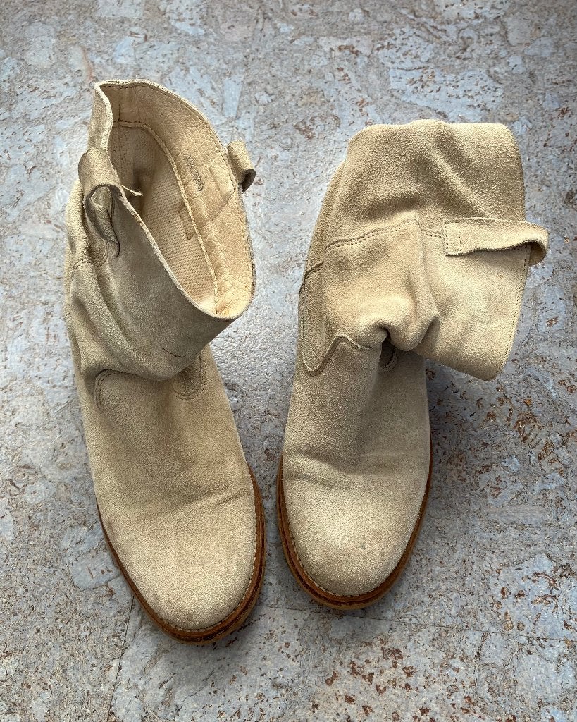 Enkellaarsjes Suede Beige maat 38, hakhoogte 3cm., Beige, Lage of Enkellaarzen, Ophalen of Verzenden, Onbekend