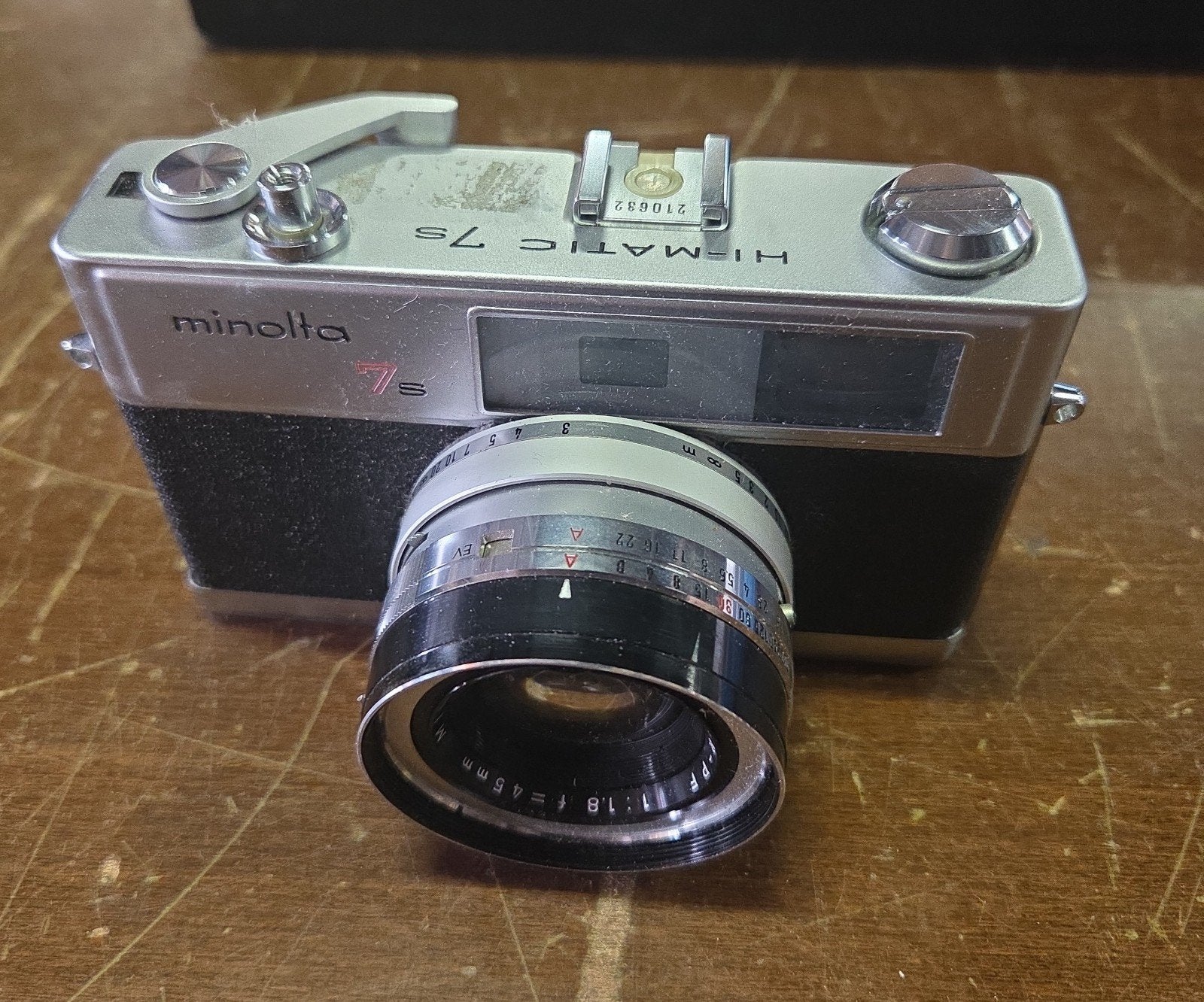 Minolta Hi-Matic 7S, Audio, Tv en Foto, Gebruikt, Minolta, Ophalen of Verzenden, X