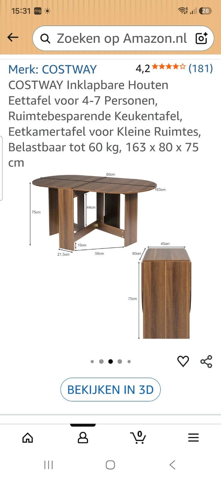 Inklapbare eettafel., Dieren en Toebehoren, Knaagdieren en Konijnen | Hokken en Kooien, Ophalen, 110 cm of meer, Overige typen