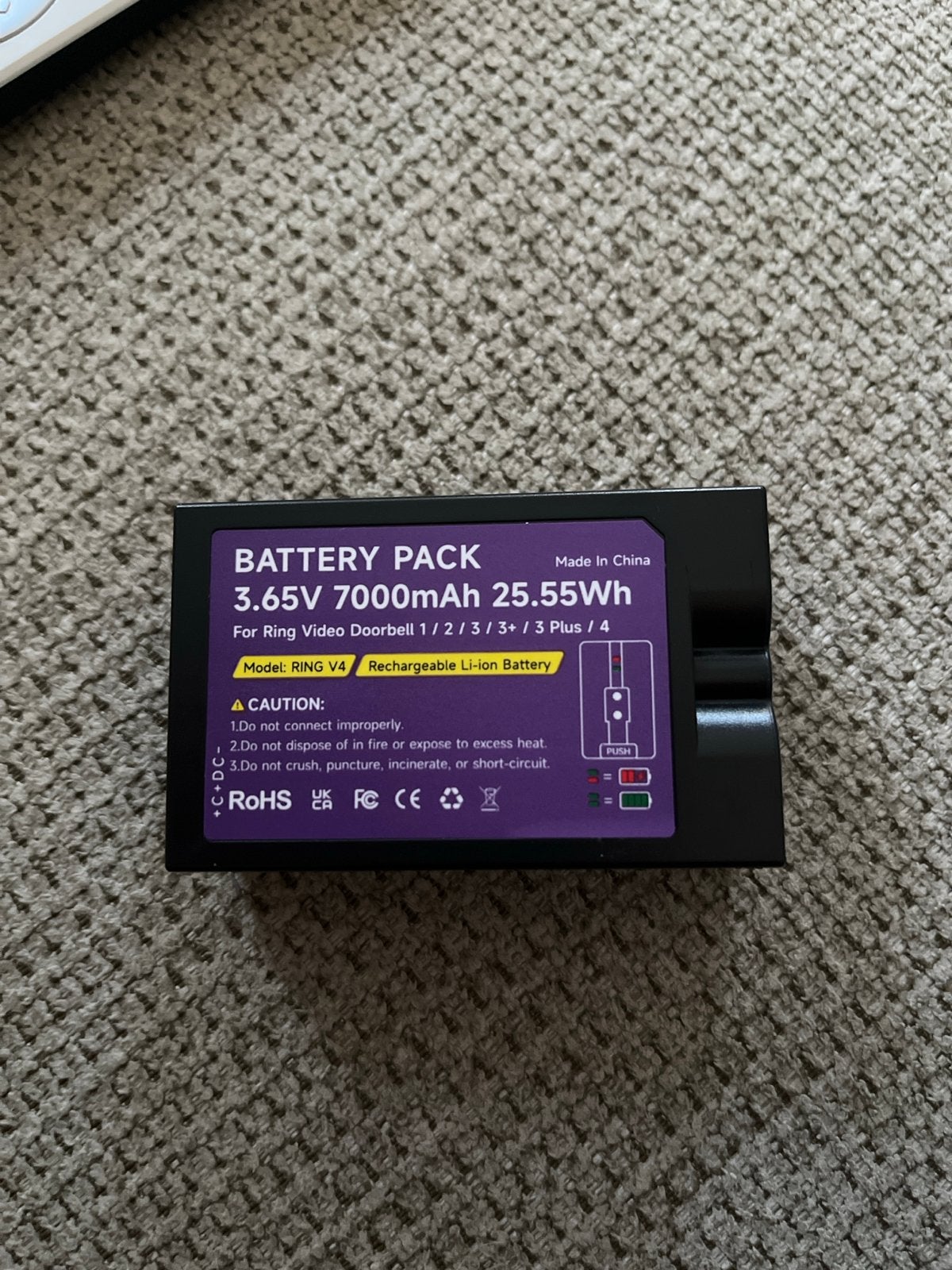 Ring Video Deurbel Batterij V4 - 3.65V 7000mAh, Verzenden, Nieuw, Overige typen, Universeel