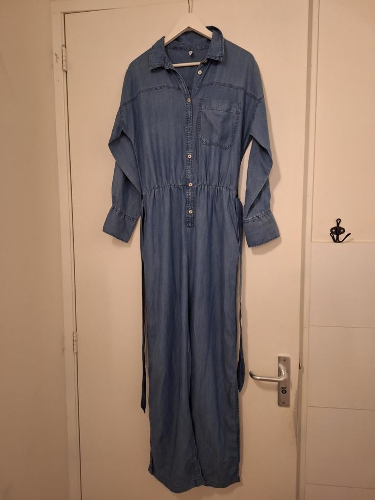 Zomerse denim jumpsuit maat M, Kleding | Dames, Jumpsuits, Ophalen of Verzenden, Gedragen, Maat 38/40 (M), Blauw