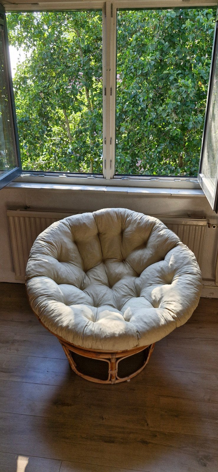 Papasan stoel met kussen bamboe, Ophalen, Gebruikt, Overige kleuren, Bohemian