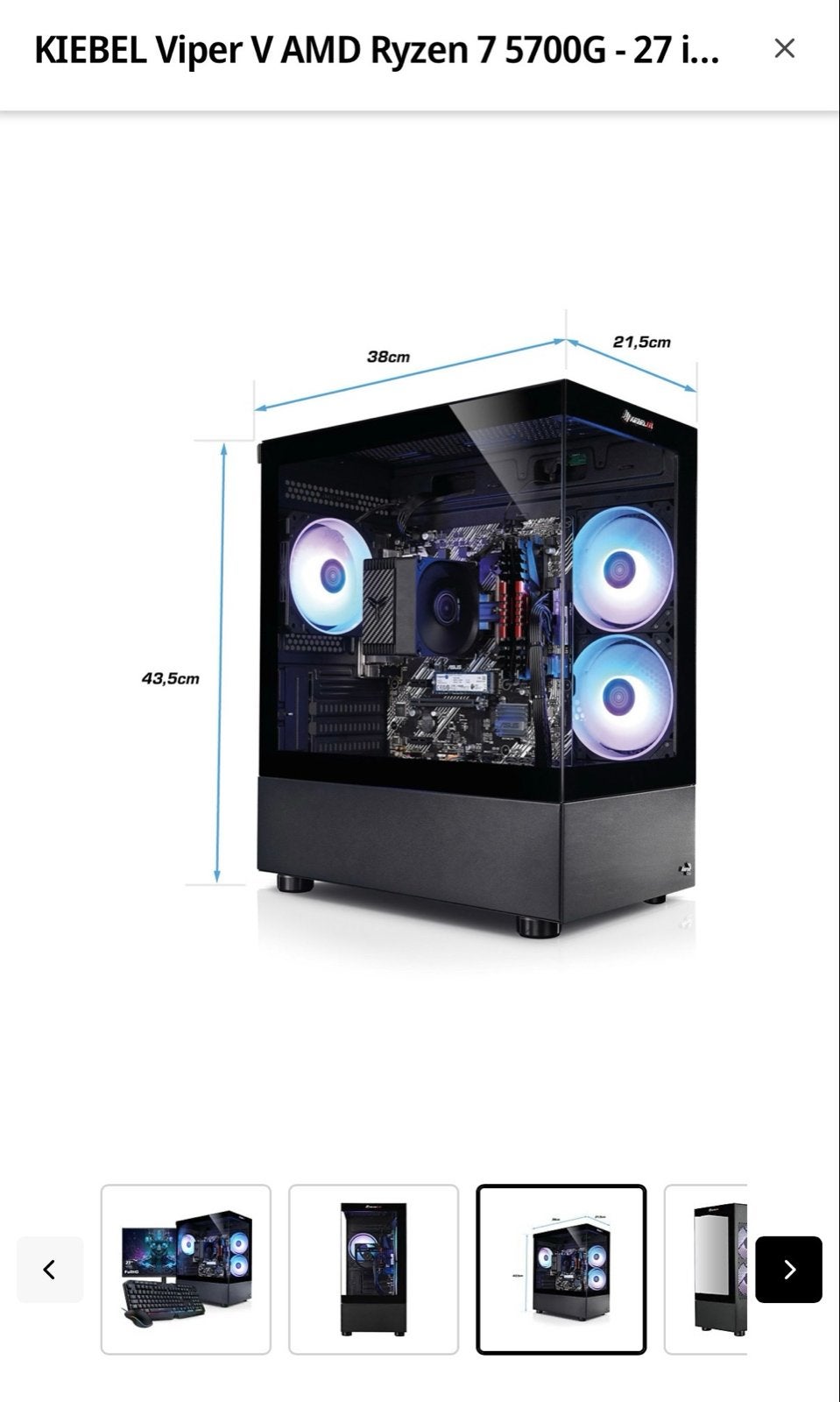 Kompleet RGB Gaming PC Viper V met Ryzen 7 5700G en 27" Moni, Computers en Software, 32 GB, Nieuw, Ophalen of Verzenden, Gaming