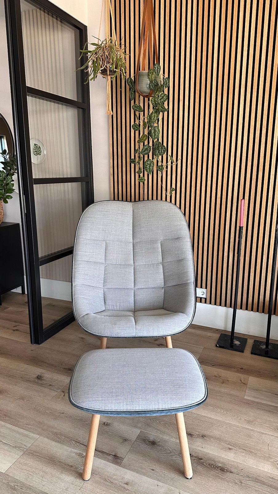 HAY fauteuil Uchiwa - Roden 05 / Lola warmgrijs, Ophalen, Gebruikt, 100 tot 125 cm, Stof