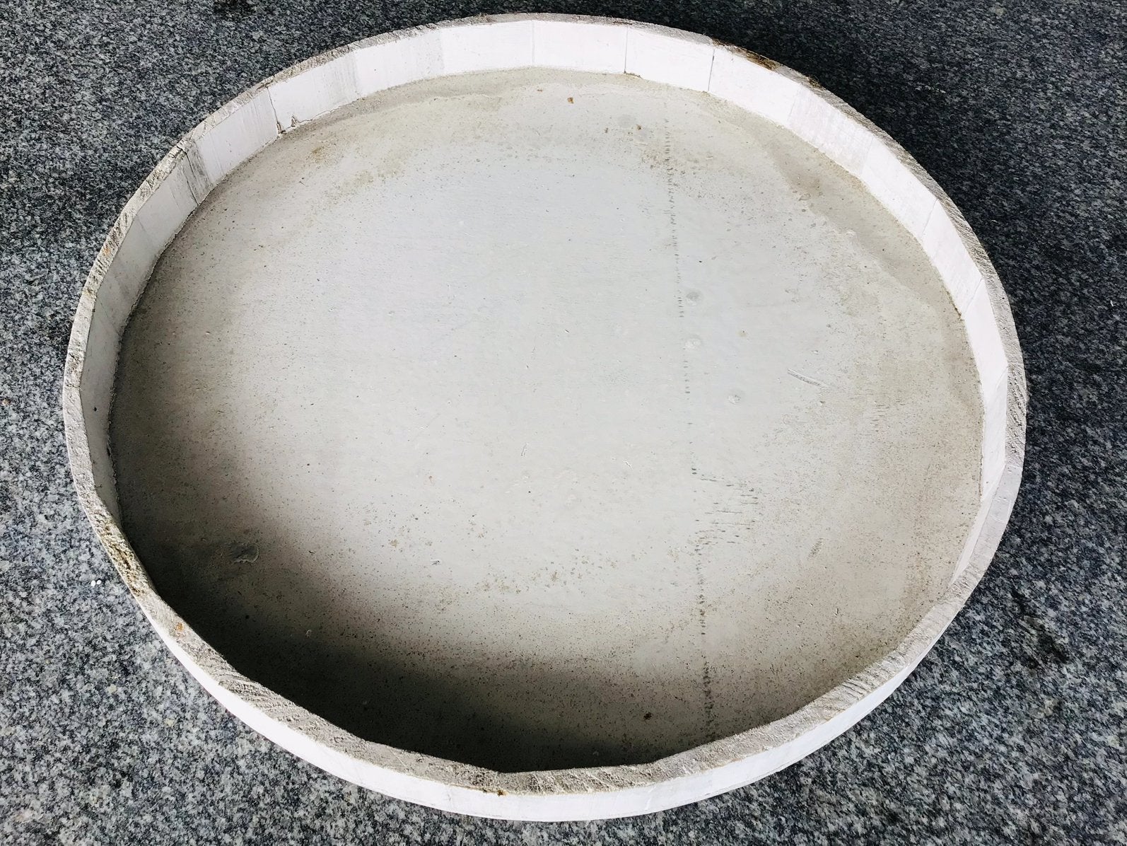 Houten dienblad met een diameter van 45cm en hoogte van 4cm, Gebruikt, Rond, Ophalen of Verzenden, Dienblad
