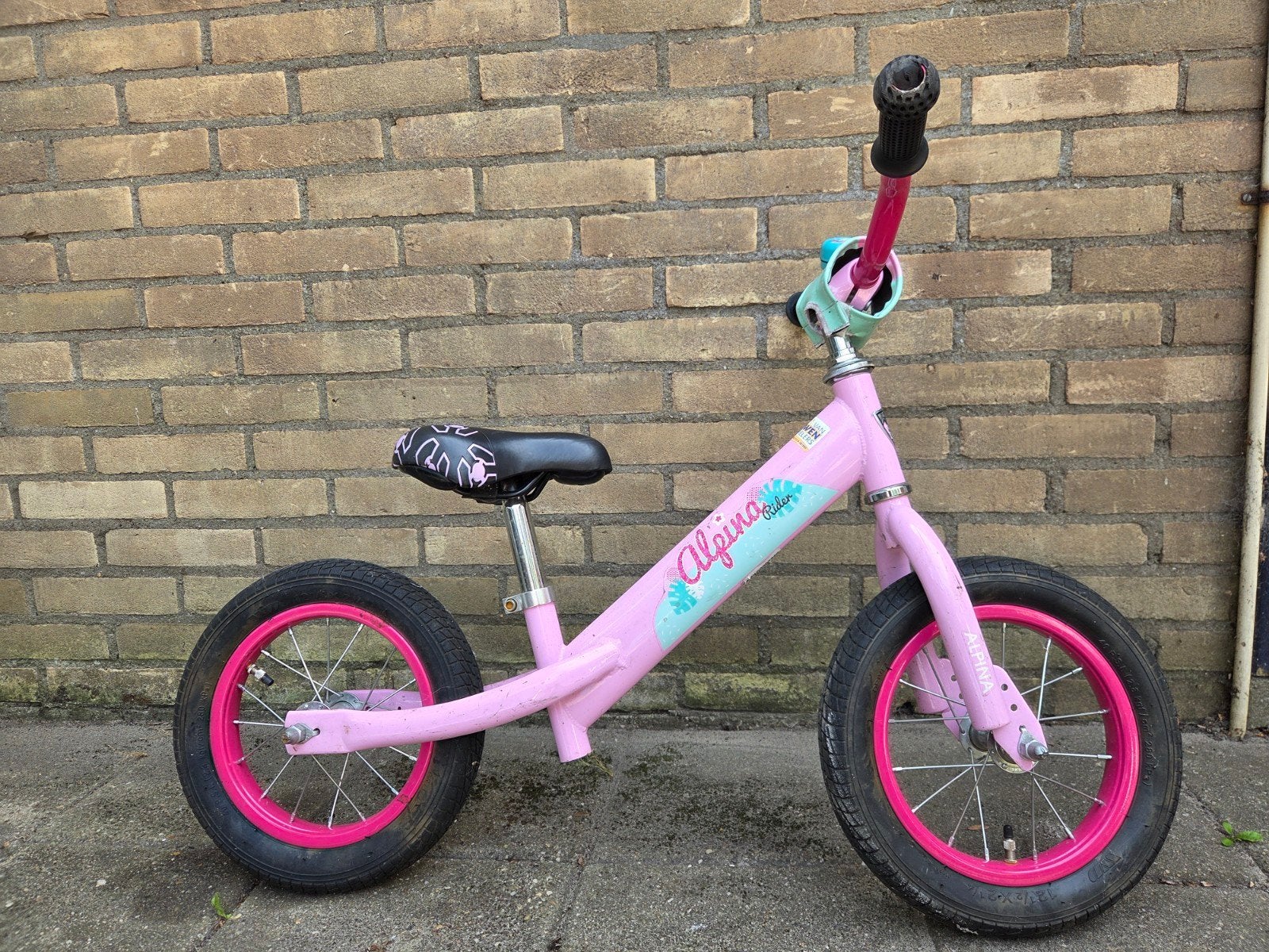 Roze Alpina Rider 12 inch Loopfiets– Ideale eerste loopfiets, Ophalen of Verzenden, Gebruikt, Minder dan 16 inch, Alpina