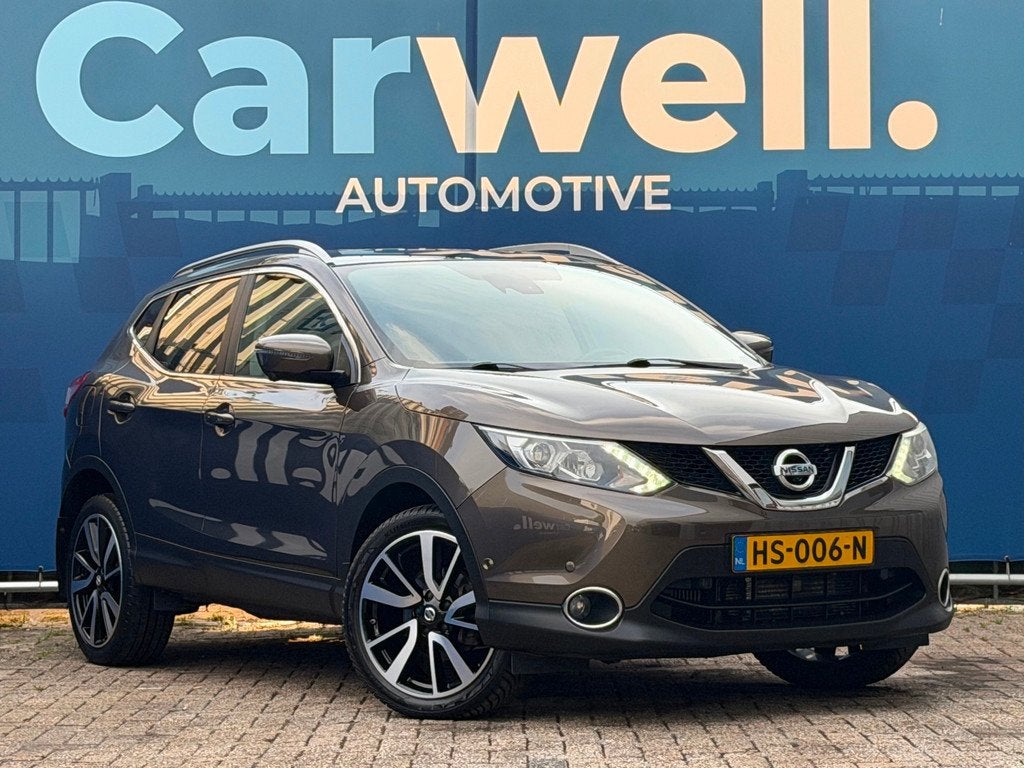 Nissan Qashqai 1.2 Tekna |Navi|Camera|Climate|Cruise|Pano|Le, Gebruikt, 4 cilinders, Bruin, 116 pk