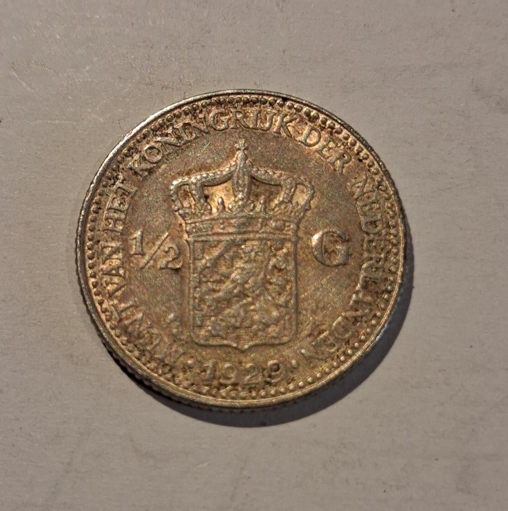 Zilveren munten halve gulden, Postzegels en Munten, Munten | Nederland, ½ gulden, Zilver, Ophalen of Verzenden, Koningin Wilhelmina
