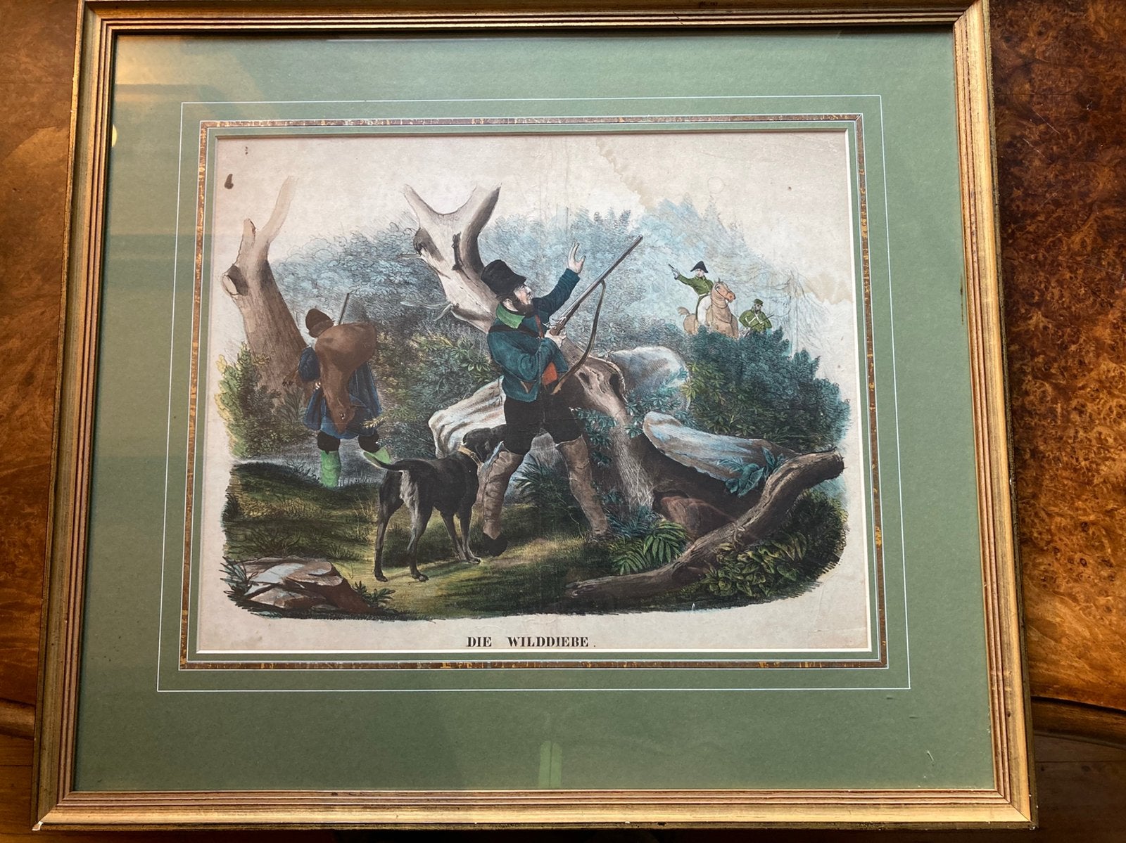 Jacht prent Die Wilddiebe, Ophalen