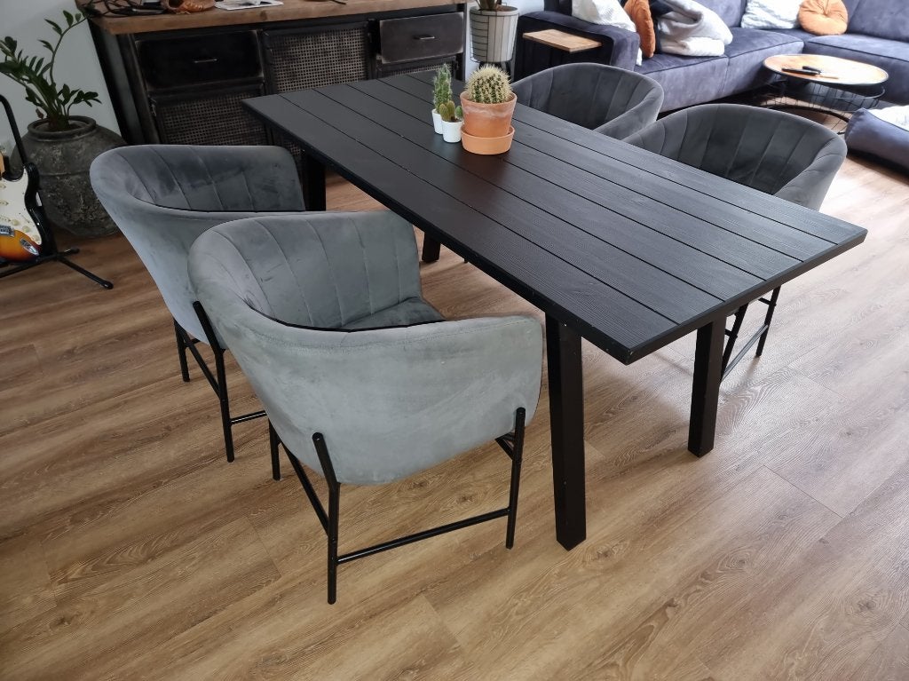 Tafel Zwart Hout Eetkamer IKEA, Huis en Inrichting, Tafels | Eettafels, Gebruikt, 50 tot 100 cm, Vijf personen of meer, 150 tot 200 cm