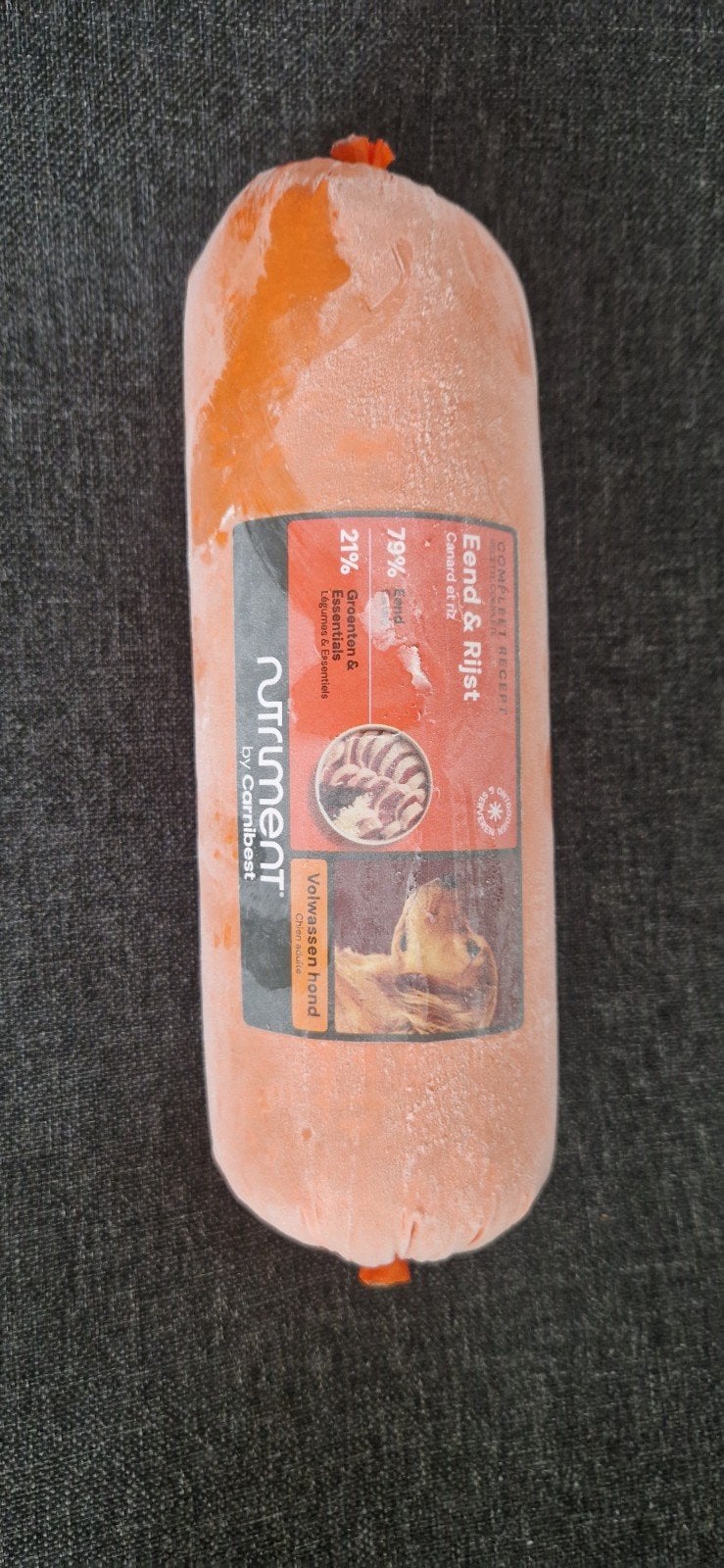 Hondenvoer ( barf ) Carnibest eend rijst, Dieren en Toebehoren, Dierenvoeding, Hond, Ophalen
