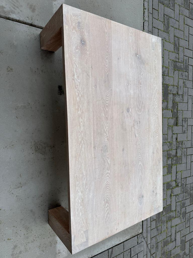 White wash eiken tafel 150x90x40cm, Huis en Inrichting, Tafels | Salontafels, Ophalen, 100 tot 150 cm, Eikenhout, 50 tot 100 cm