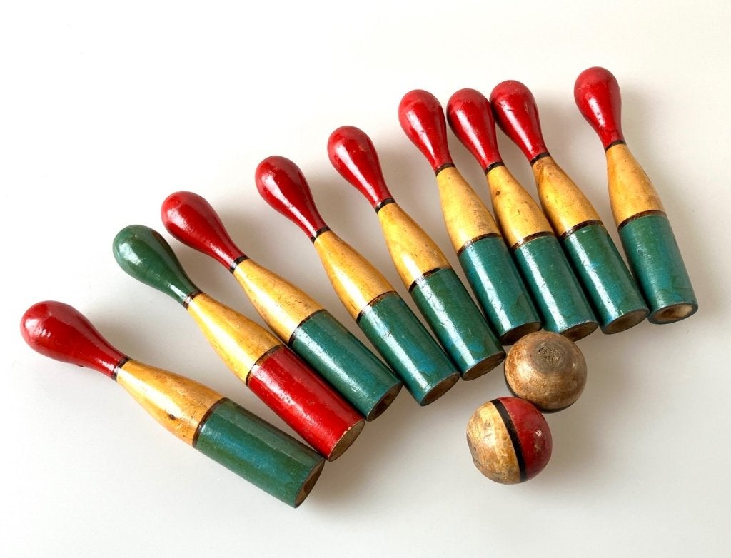 Vintage kegelset - Hout - Jaren 50, Verzenden