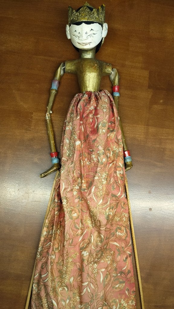 Set van 3 antieke Wajangpoppen, 55 cm, Handgemaakt, Indonesië, Pop