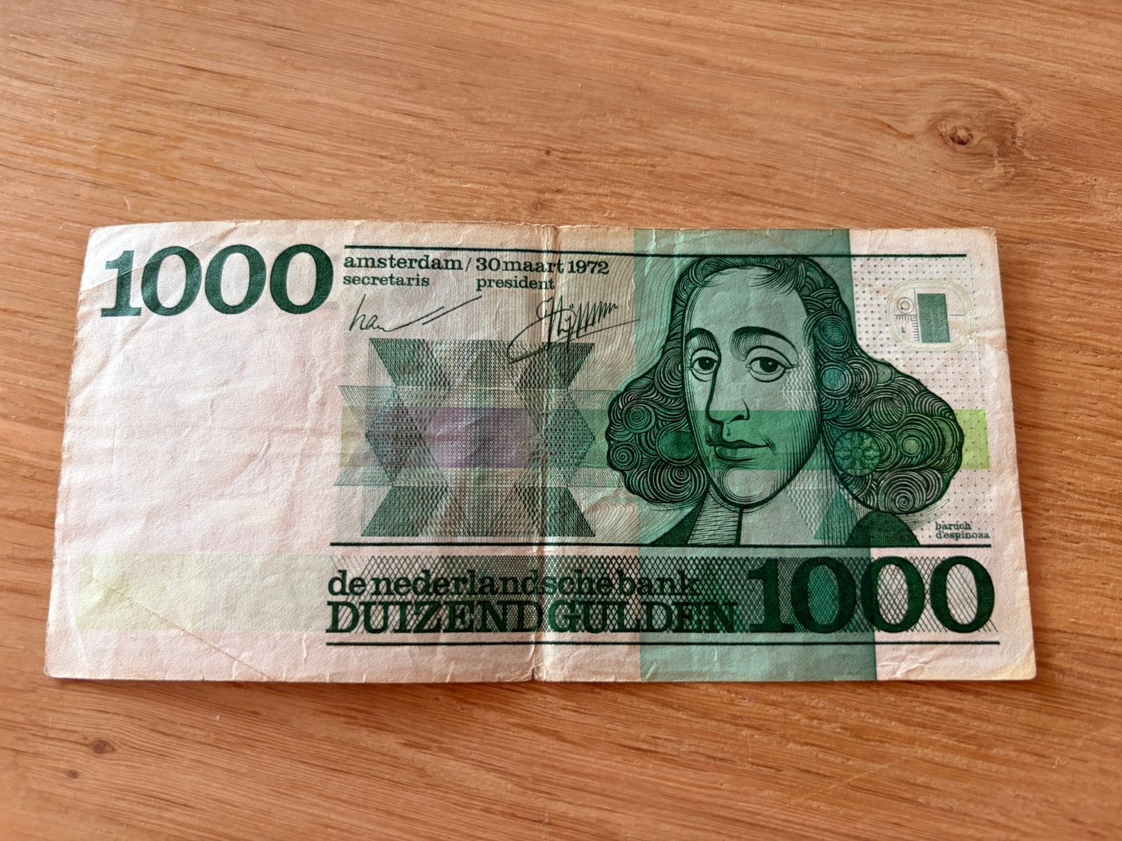 1000 Gulden 1972 – Spinoza – Nederlands bankbiljet, Ophalen of Verzenden, 1000 gulden