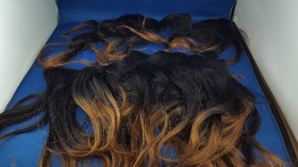 Hair extensions clip in hair, zwart en bruin. Echt haar! 2A4, Tweedehands verkoop, Tweedehands verkoop, Gebruikt, Ophalen of Verzenden