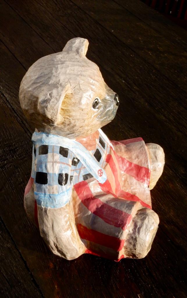vintage Beertje van papier maché in gave staat, Ophalen, Zo goed als nieuw, Dier