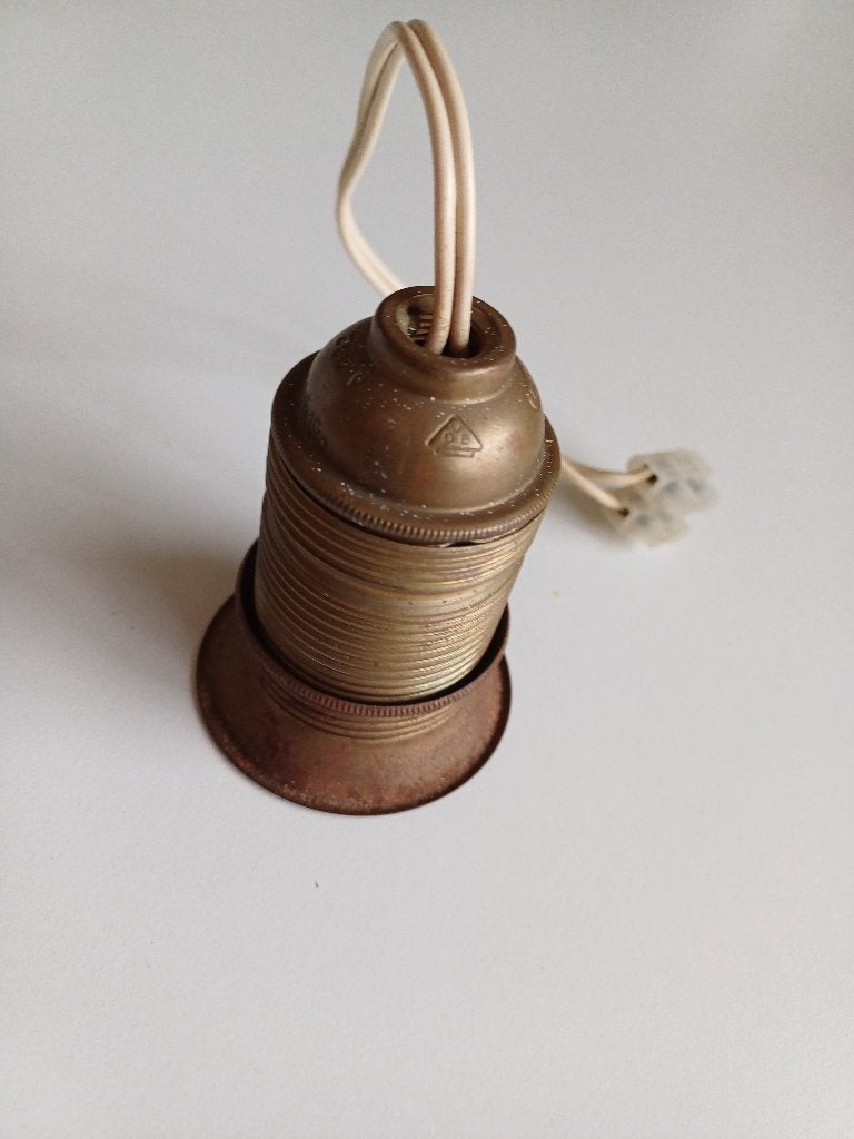 Antiek messing lamp fitting 250v nr519A, Antiek en Kunst, Ophalen of Verzenden