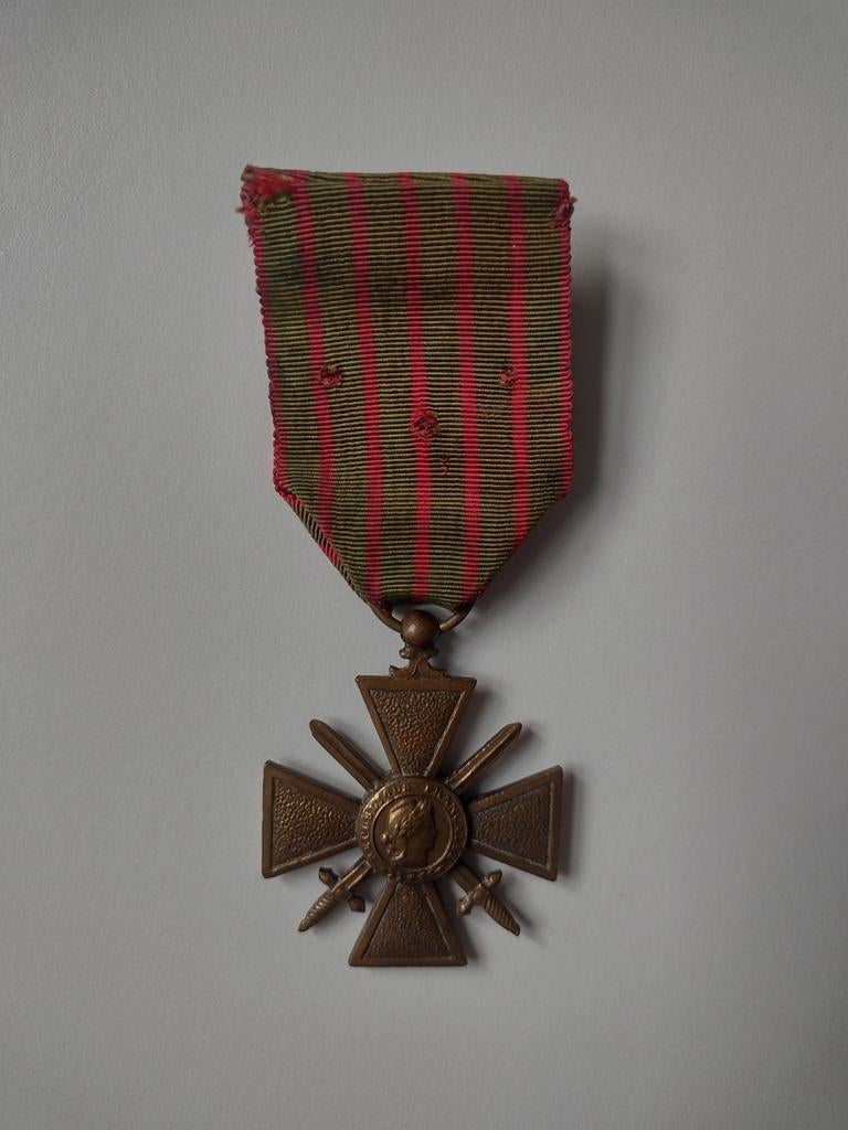 R Frankrijk medaille Croix de guerre 1914-1918, Ophalen of Verzenden, Landmacht, Overige gebieden, Lintje, Medaille of Wings