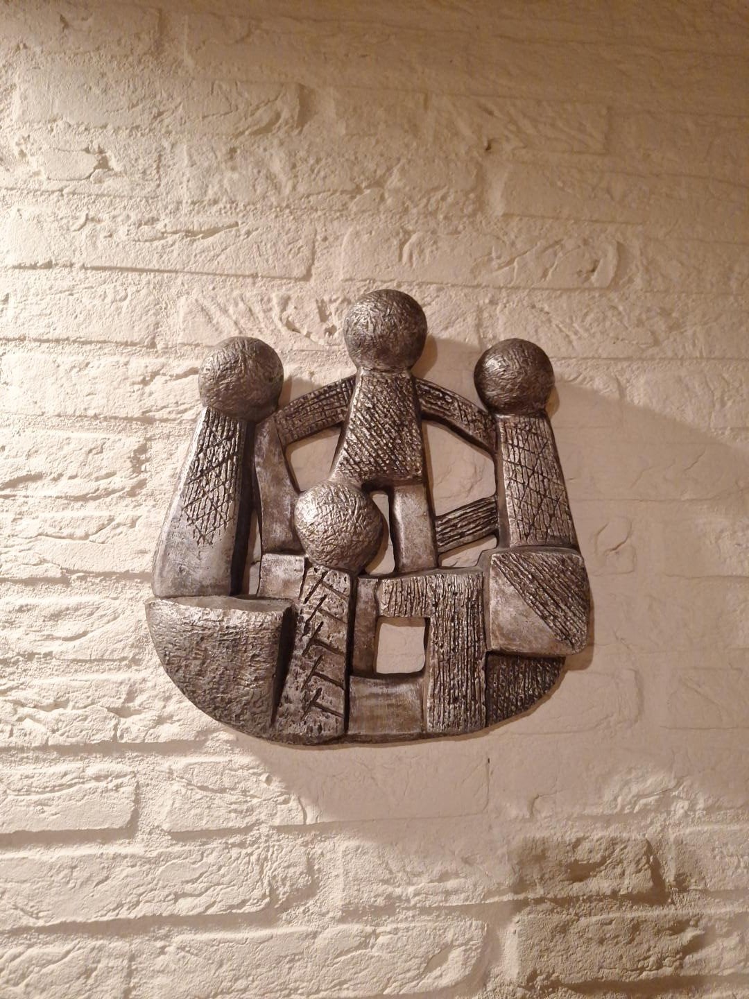 Vintage brutalistisch wandsculptuur familie Willy Ceysens, Ophalen, Gebruikt