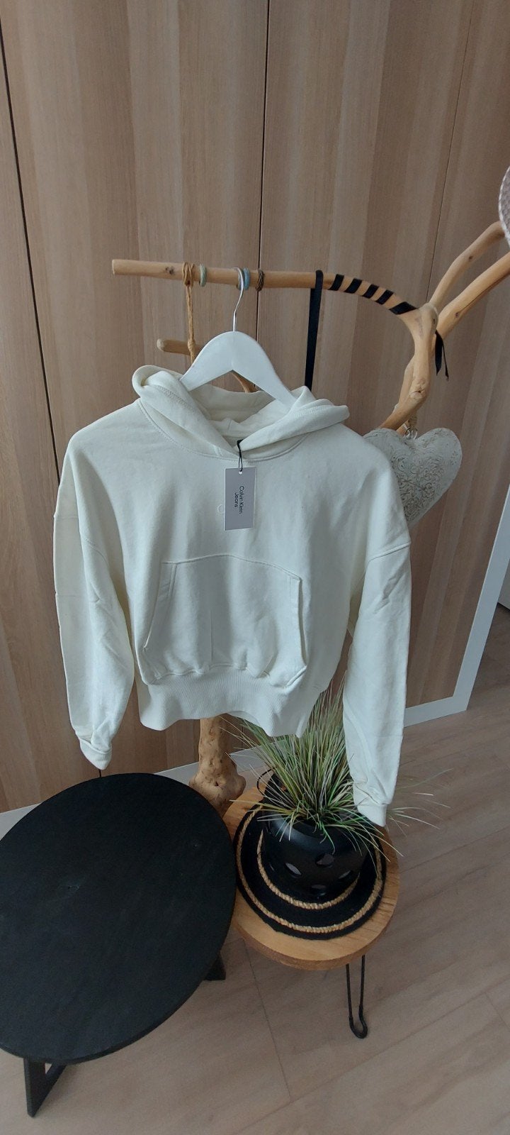 Korte hoodie Calvin Klein maat XS, Wit, Nieuw, Ophalen of Verzenden, Maat 34 (XS) of kleiner