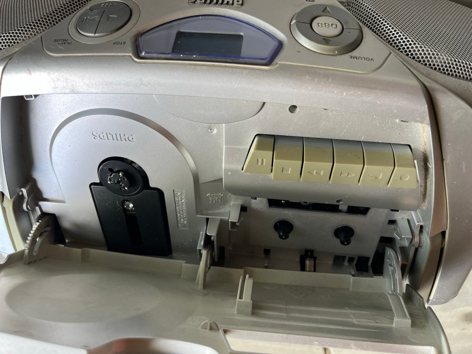 Vintage Philips Radio CD Cassette Speler - Werkt op Stroom, Audio, Tv en Foto, Radio's, Ophalen of Verzenden, Gebruikt, Radio