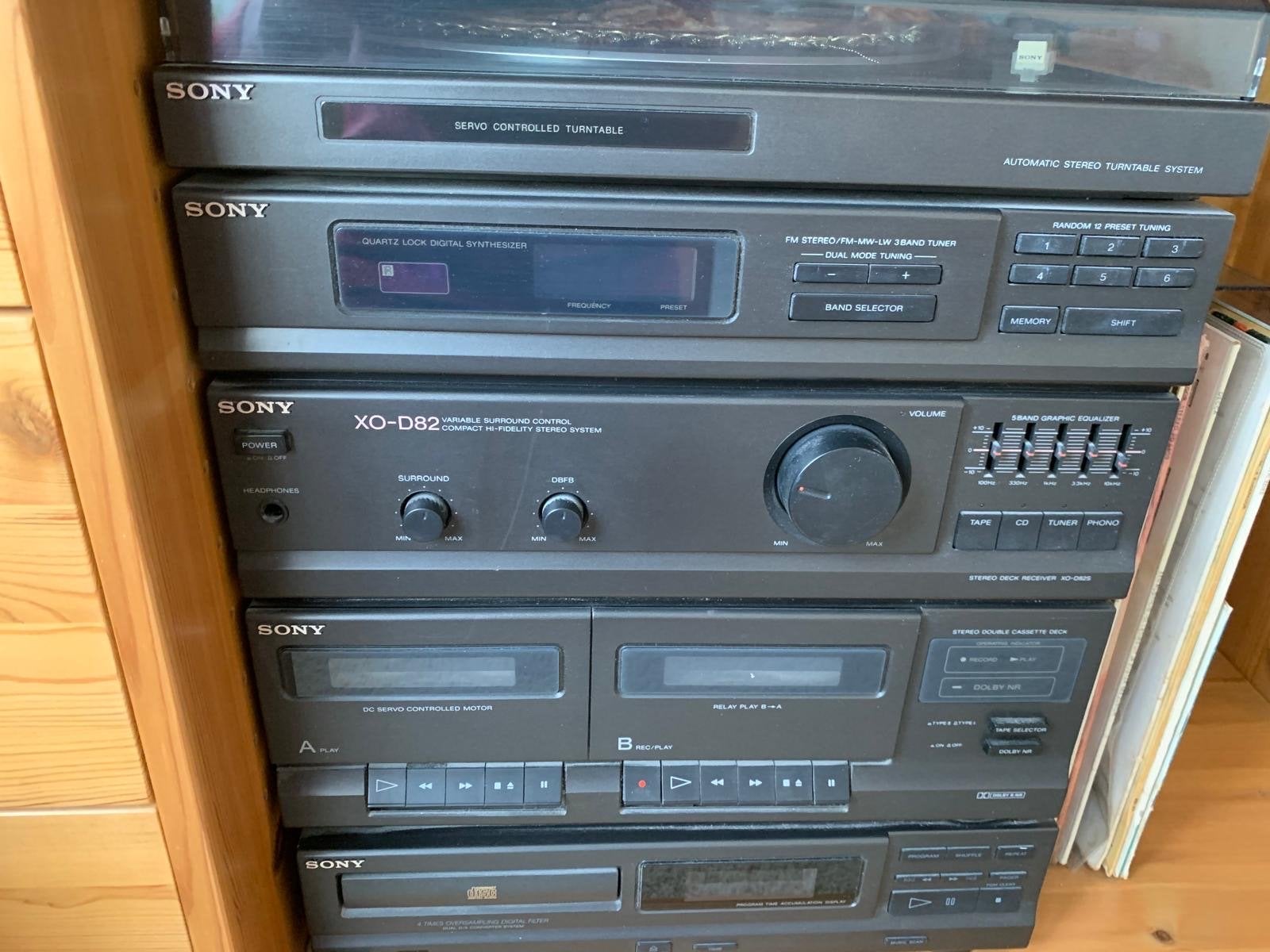 Sony Stereoset met dubbel cassettedeck, platenspeler, cd-spe, Audio, Tv en Foto, Ophalen, Gebruikt, Cassettedeck, Losse componenten
