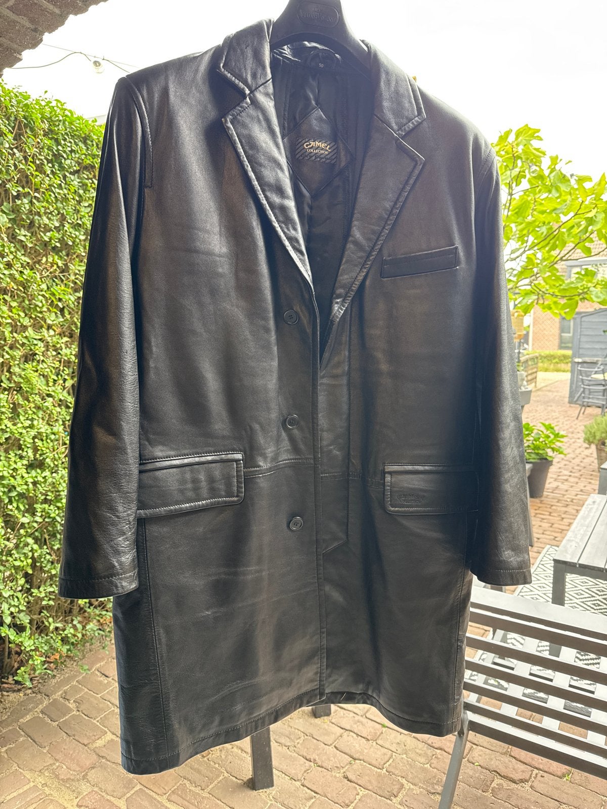 Camel Collection Leren Jas - Zwart, Maat 50, Ophalen of Verzenden, Zo goed als nieuw, Maat 48/50 (M), Zwart