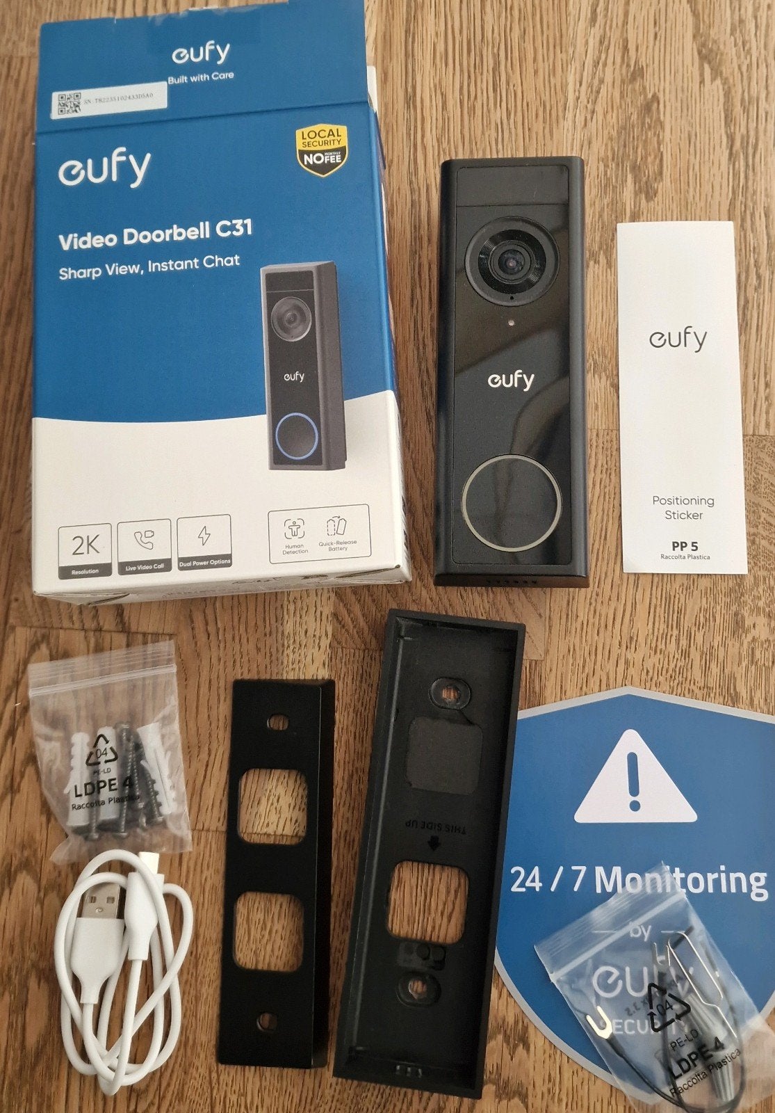 Eufy Video Deurbel met 24/7 opname, Ophalen, Zo goed als nieuw, Buitencamera
