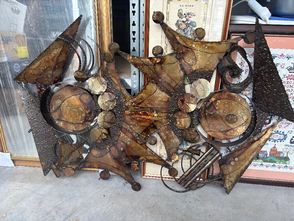 wandsculptuur, Metaal, Gebruikt, 80 cm, Ophalen of Verzenden