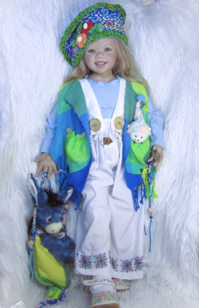 Outfit met ezeltje maat 84-87cm Himstedt Zwergnase poppen, Verzamelen, Poppen, Verzenden, Nieuw, Kleertjes
