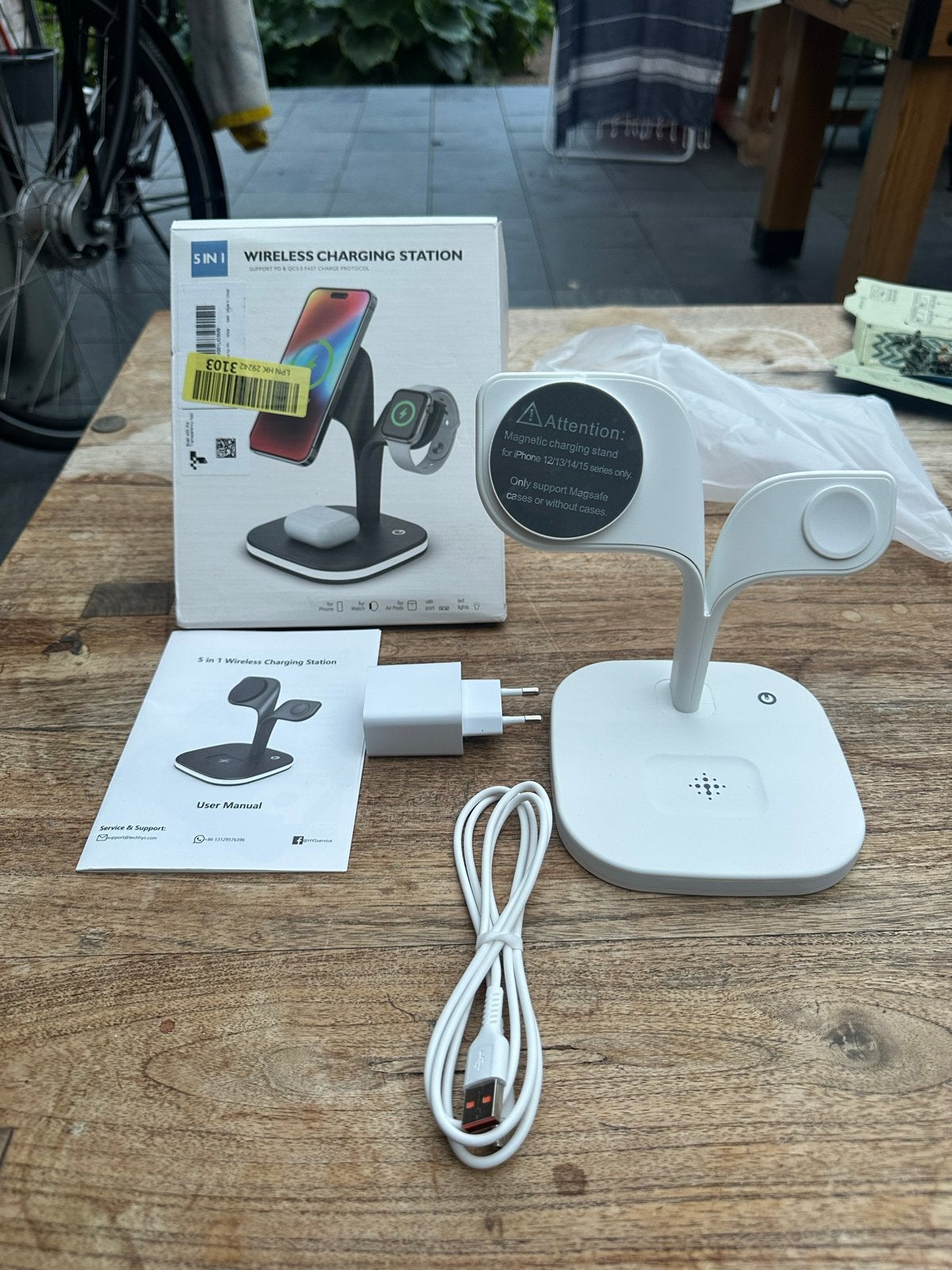 Goliving 5-in-1 Draadloos Oplaadstation - Magsafe & Nachtlam, Oplaadstation, Nieuw, Ophalen of Verzenden, Apple