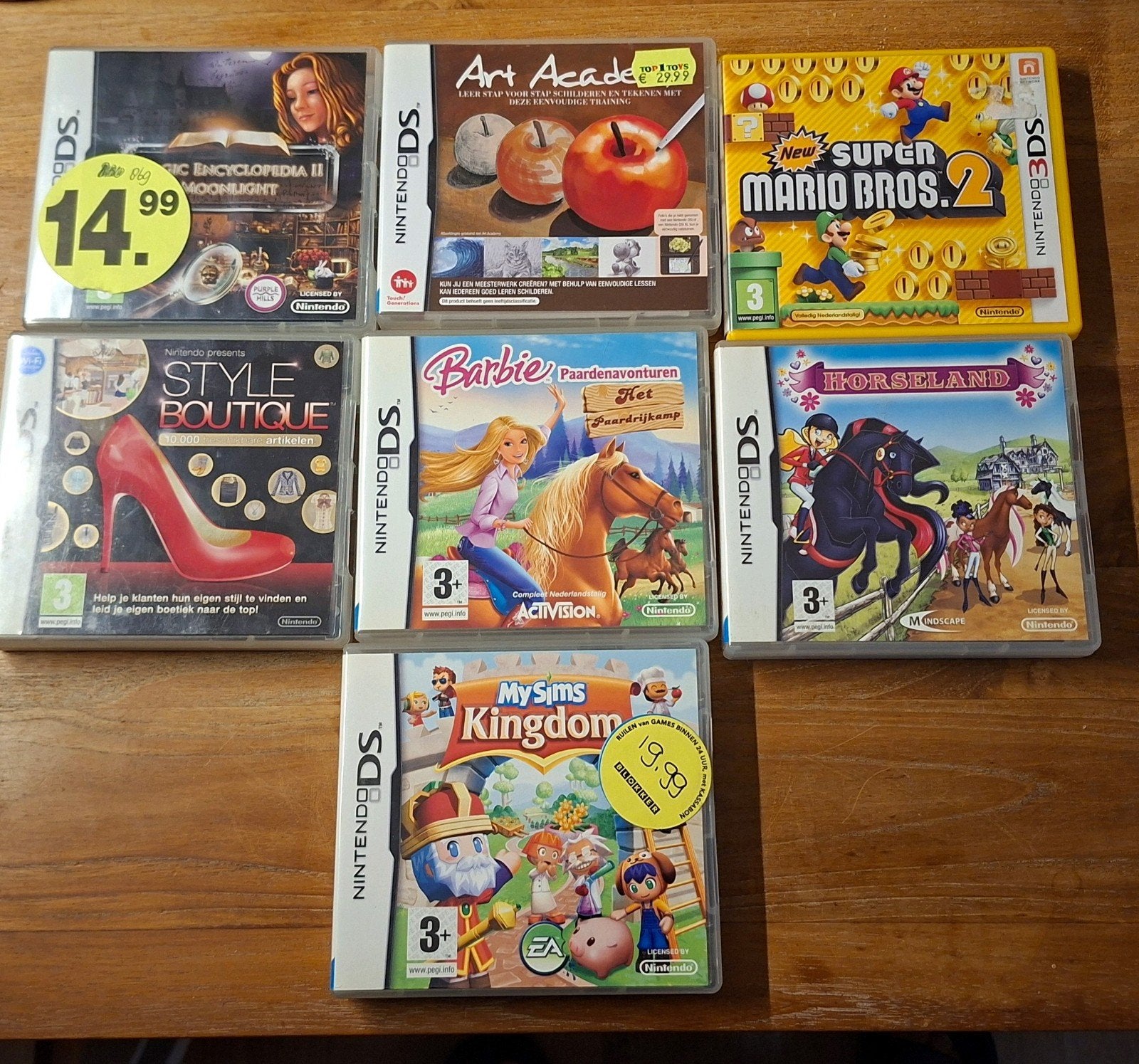 Zeven DS & 3DS games bundel: Mario, Barbie, Style Boutique.., Spelcomputers en Games, Gebruikt, Overige genres, 1 speler, Ophalen of Verzenden