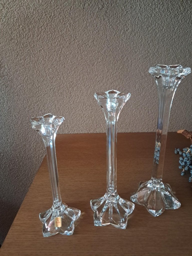 Set 3 Kandelaars Nachtmann Kristal, Ophalen of Verzenden, Kristal