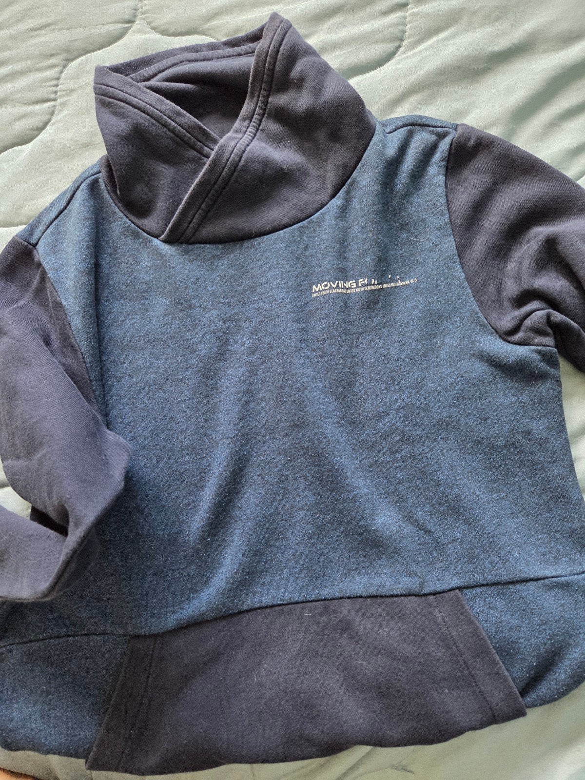 Donkerblauwe hoodie met hoge kraag 22, Maat 38/40 (M), Blauw, WE, Ophalen of Verzenden