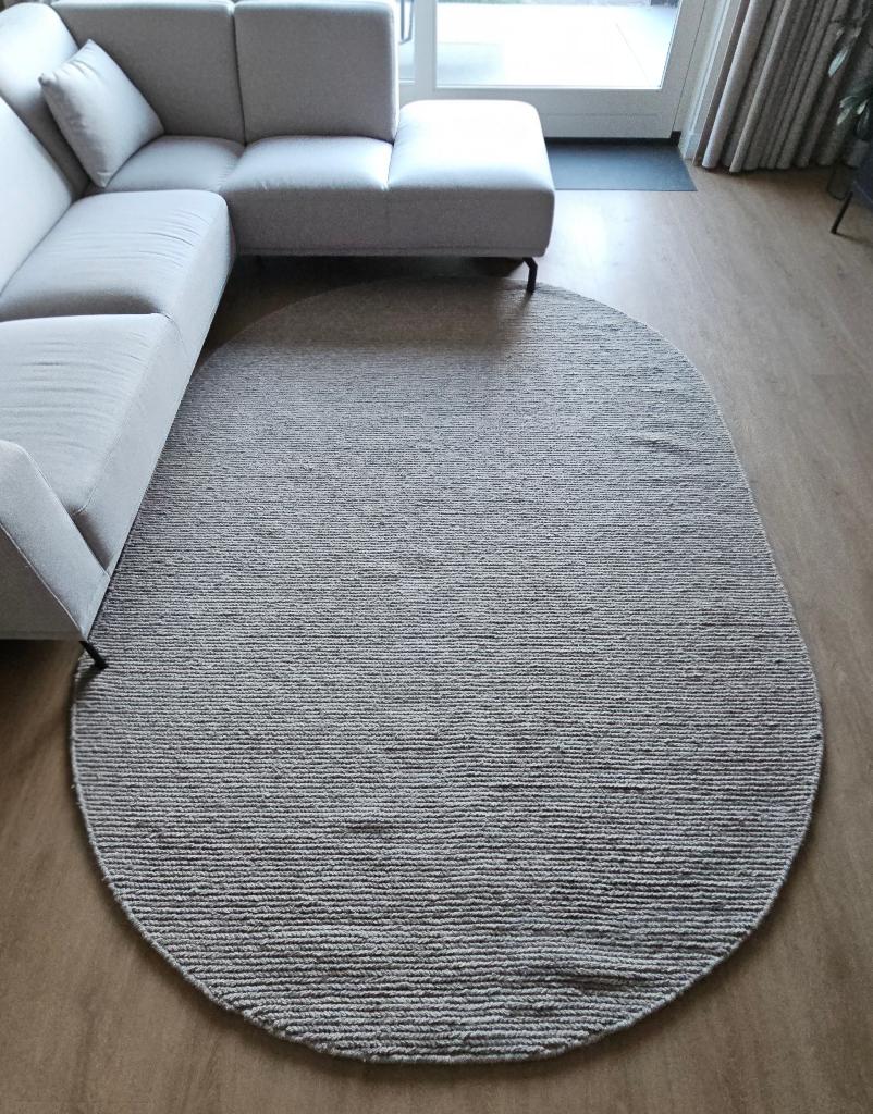 Vloerkleed wol greige, Ophalen, Grijs, 200 cm of meer, Zo goed als nieuw
